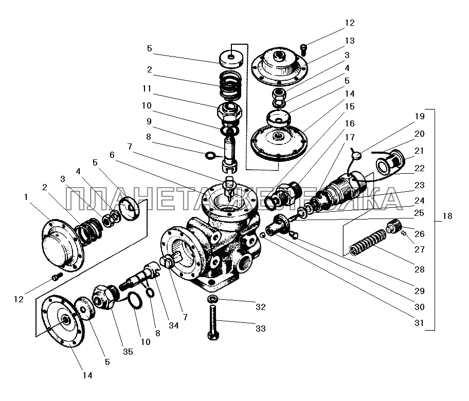 Кран управления II УРАЛ-55571-40