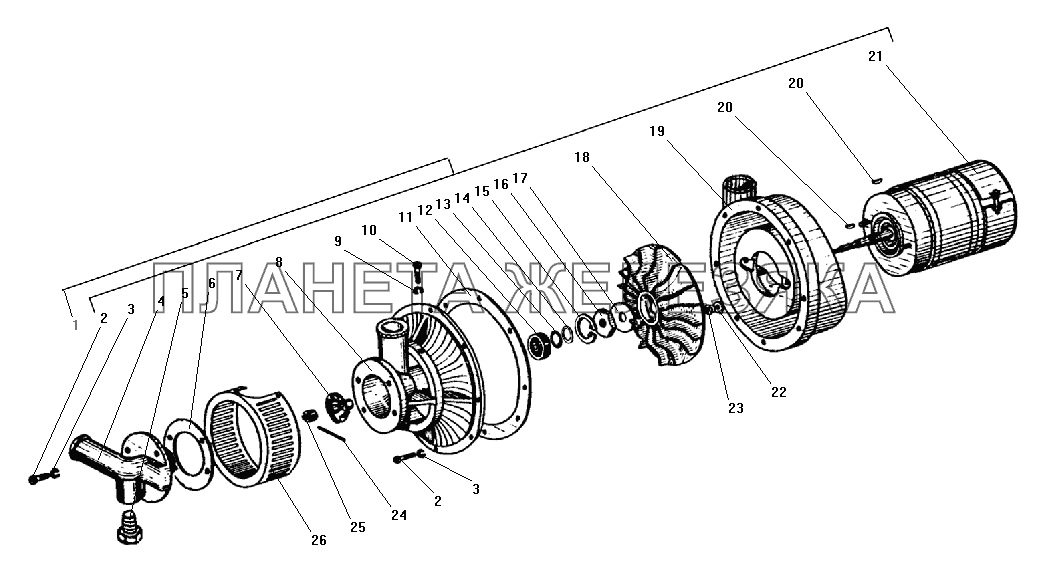 Нагнетатель насосного агрегата УРАЛ-55571-40