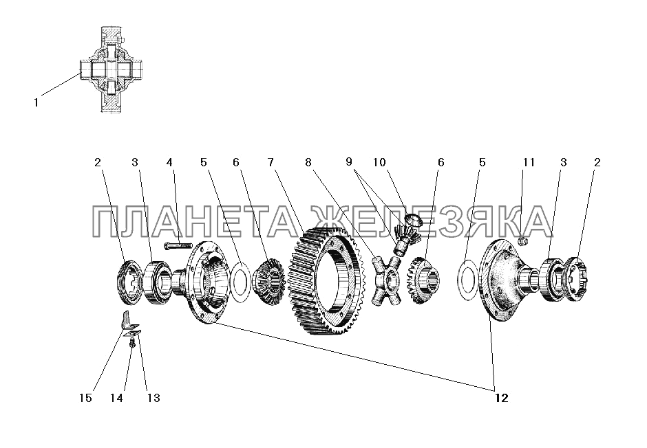Дифференциал переднего моста УРАЛ-55571-40