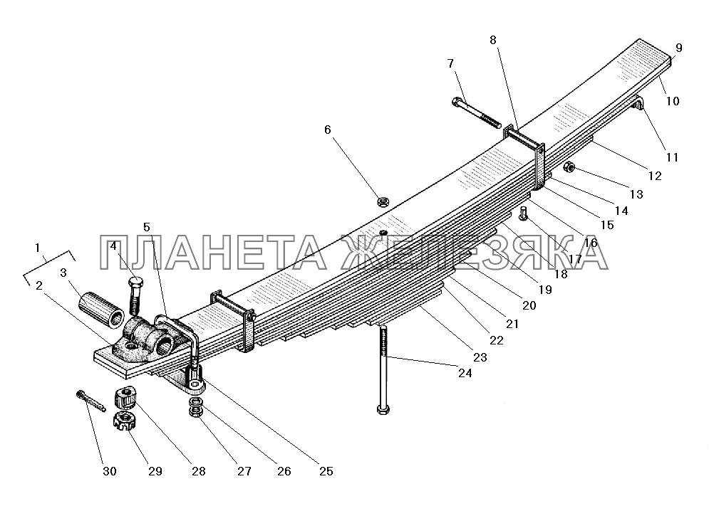 Передняя рессора УРАЛ-5557-40