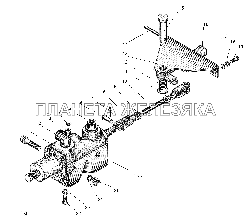 Установка крана управления давлением УРАЛ-5557-40