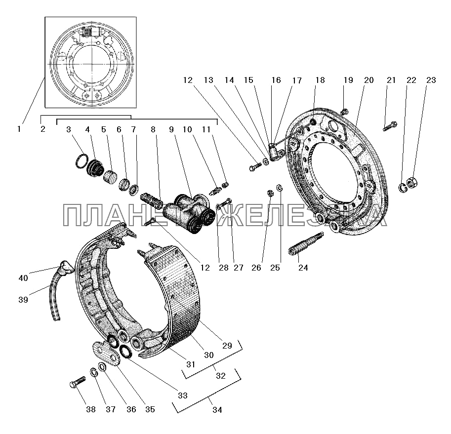 Рабочий тормоз УРАЛ-5557-40