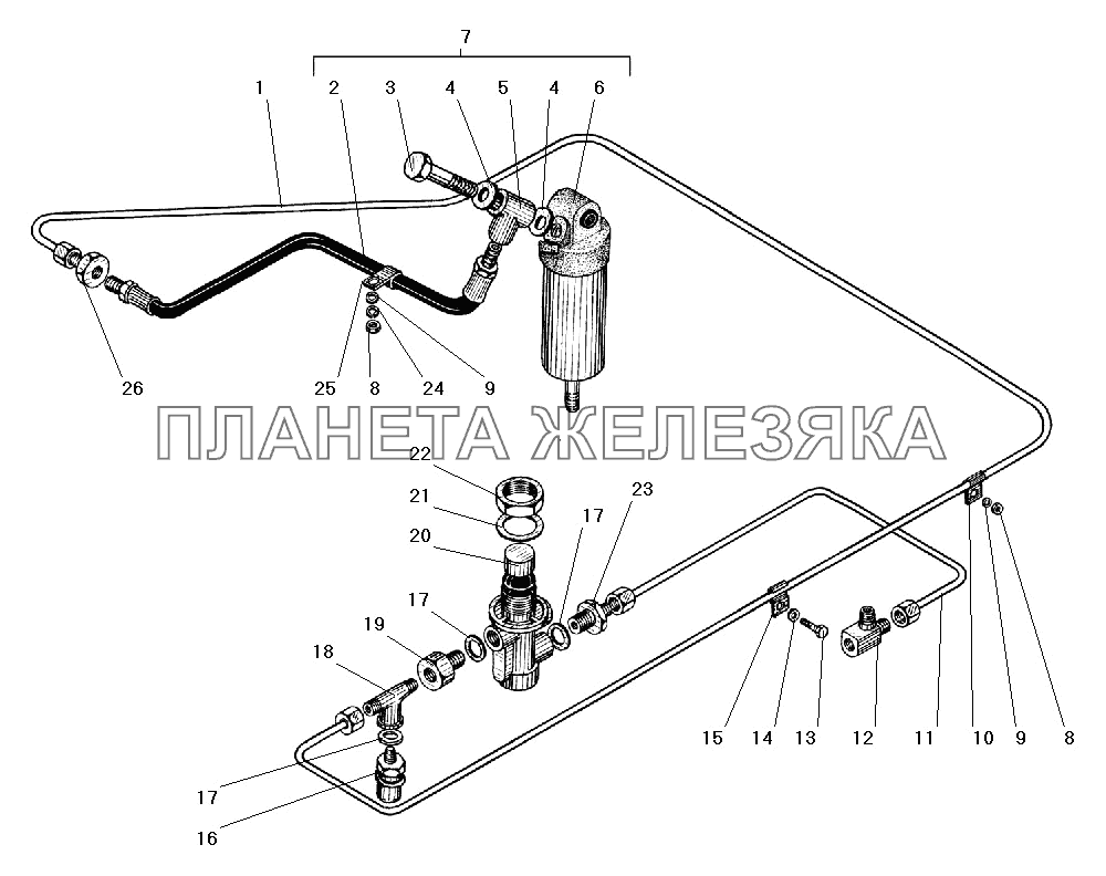 Система вспомогательного тормоза УРАЛ-5557-40