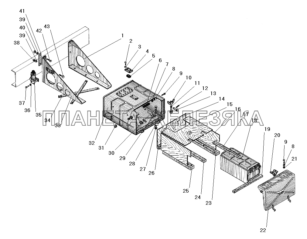 Установка аккумуляторных батарей УРАЛ-5557-40