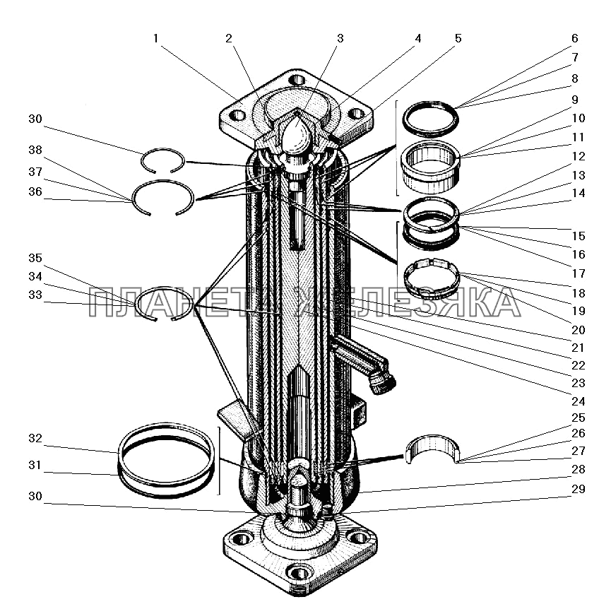 Гидроцилиндр подъема платформы УРАЛ-5557-40