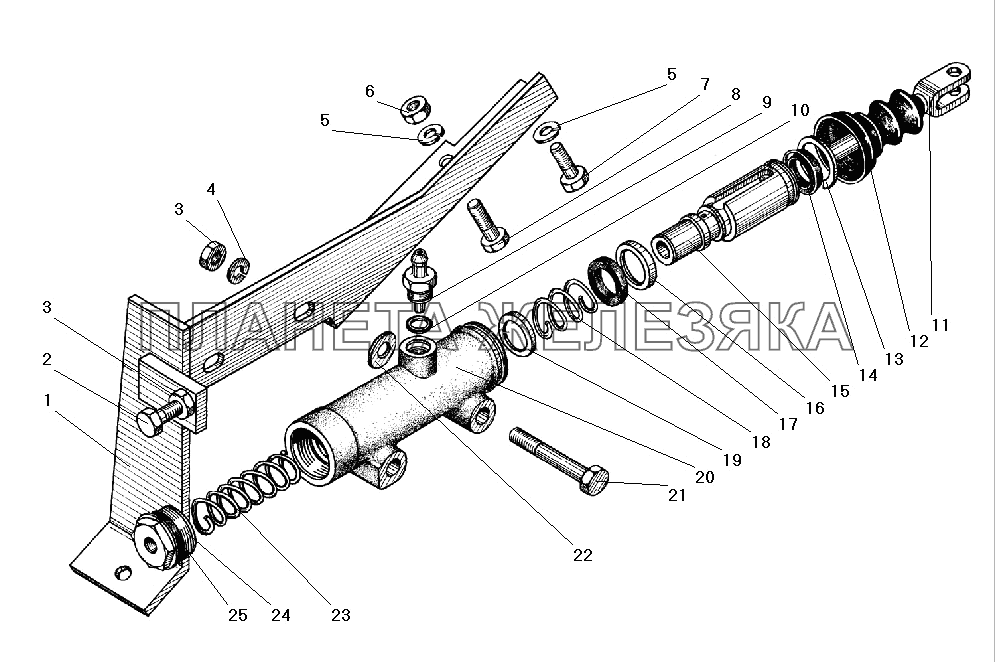 Цилиндр гидравлический УРАЛ-5557-40