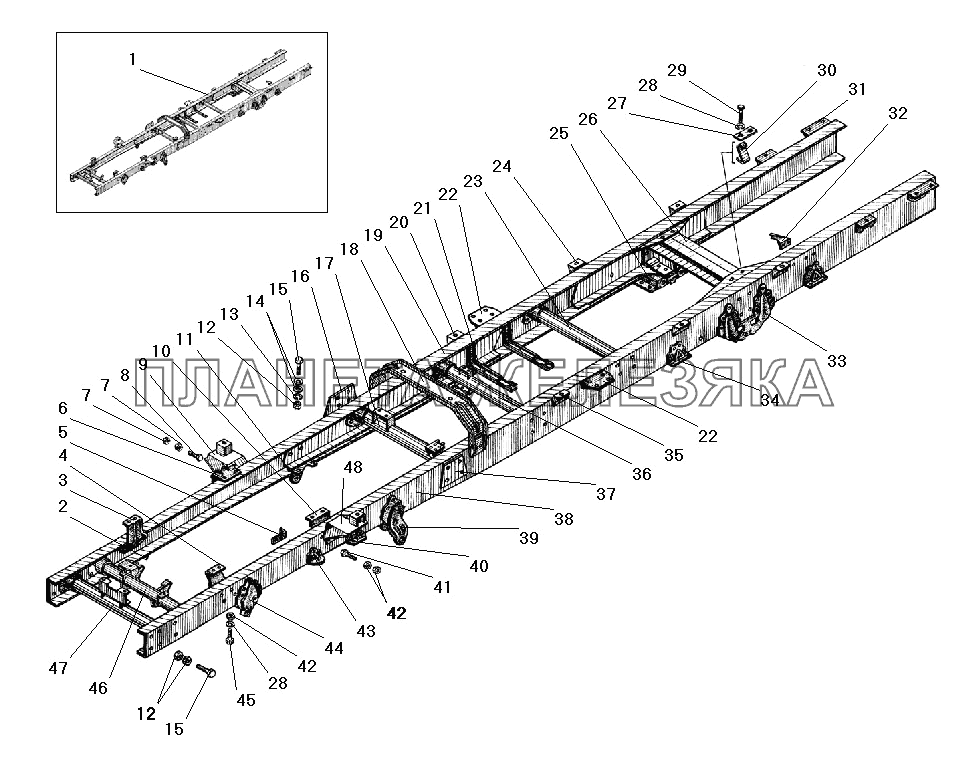 Рама автомобиля УРАЛ-5557-40