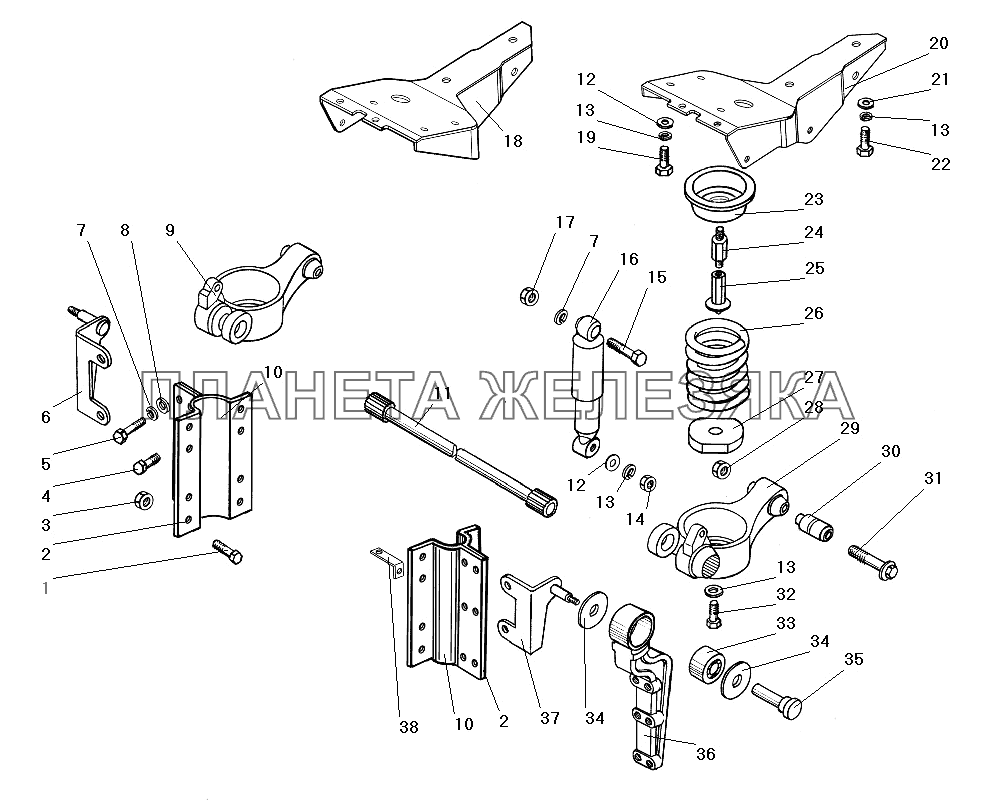 Опора кабины передняя УРАЛ-63674