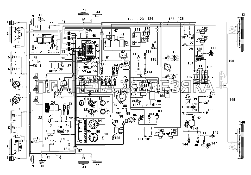 Схема электрооборудования УРАЛ-63674