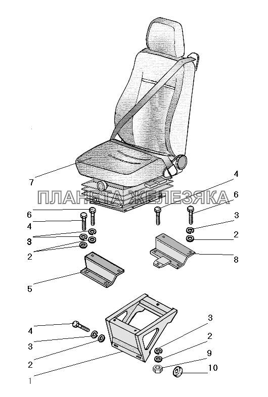 Сиденье водителя и пассажира УРАЛ-63674