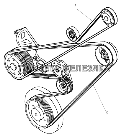 Приводные ремни вентилятора и генератора УРАЛ-6370-1151