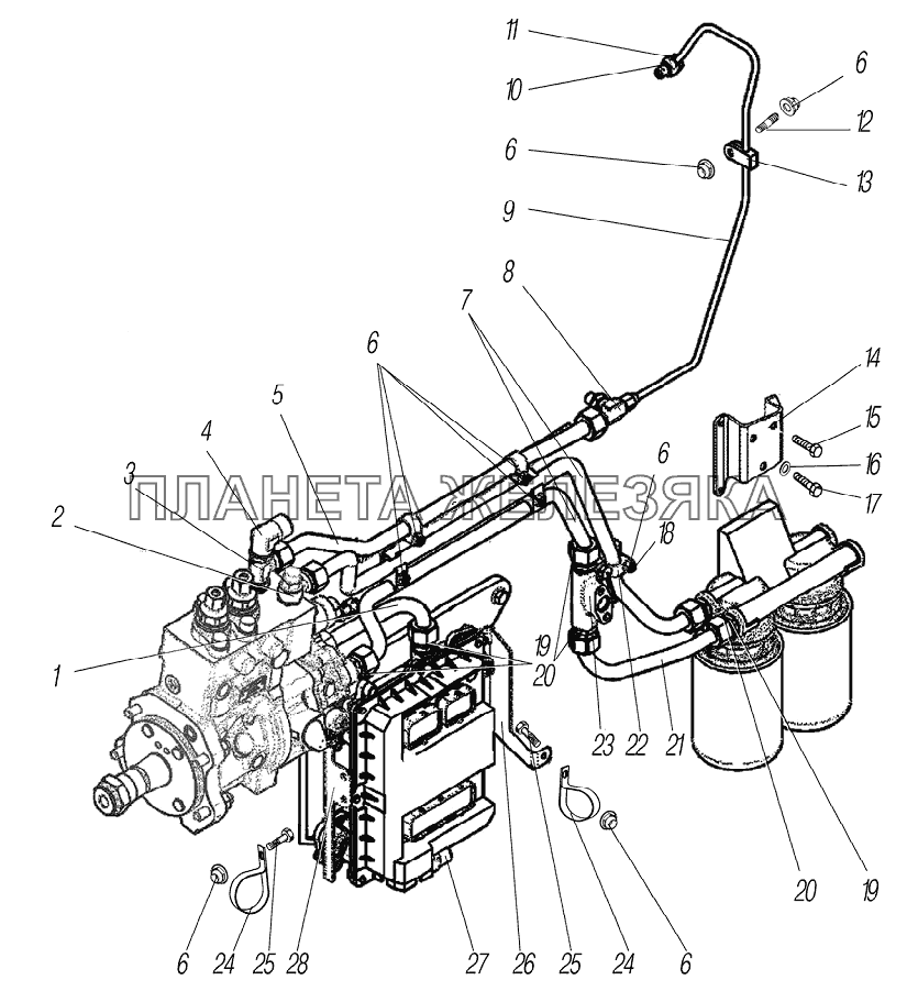 Топливная система низкого давления УРАЛ-6370-1121