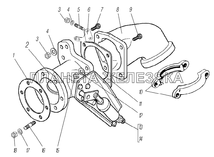Моторный тормоз (заслонка на выпуске отработавших газов) УРАЛ-63704