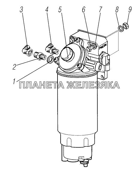 Установка фильтра грубой очистки топлива УРАЛ-6370-1121