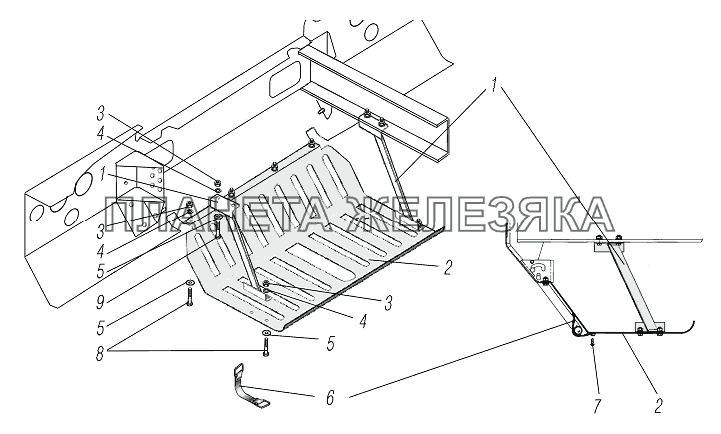 Установка защиты радиатора УРАЛ-6370-1151