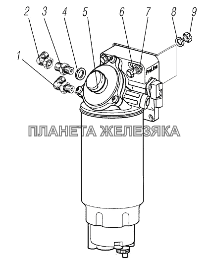 Установка фильтра грубой очистки топлива УРАЛ-6370-1151