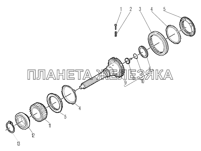 Первичный вал УРАЛ-6370-1151