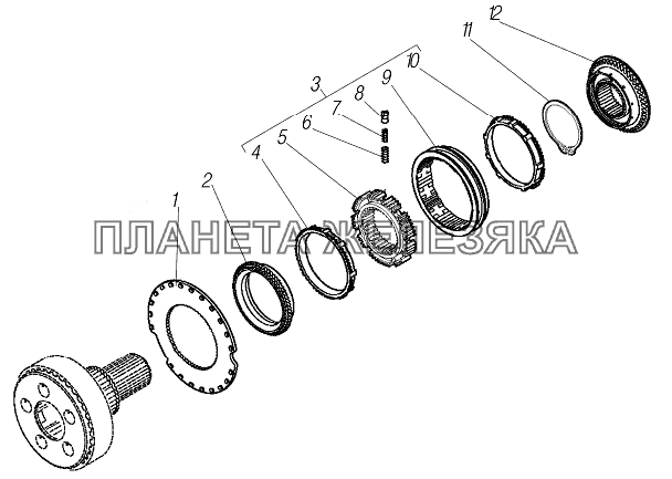 Синхронизатор УРАЛ-6370-1121