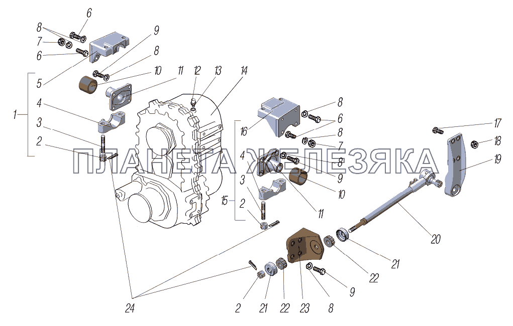 Установка раздаточной коробки УРАЛ-6370-1151