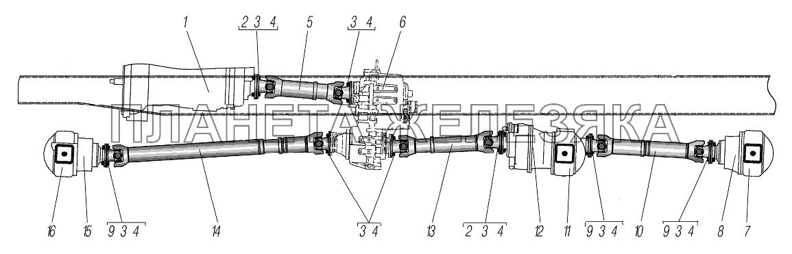 Карданная передача УРАЛ-63704