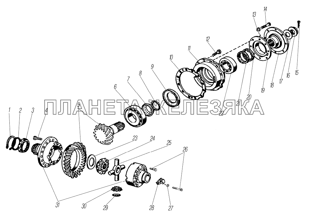 Редуктор заднего моста УРАЛ-6370-1121