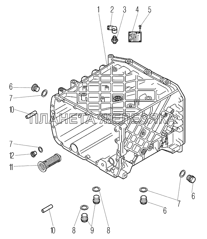 Картер коробки передач с пробками УРАЛ-6370-1151