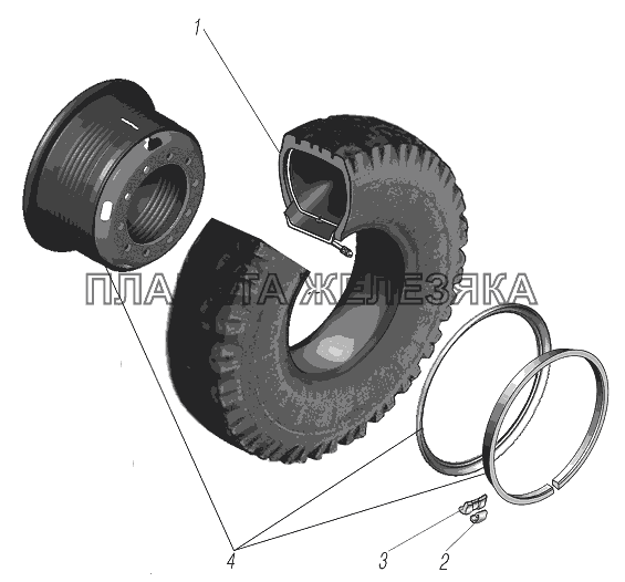 Колесо и шина УРАЛ-6370-1121