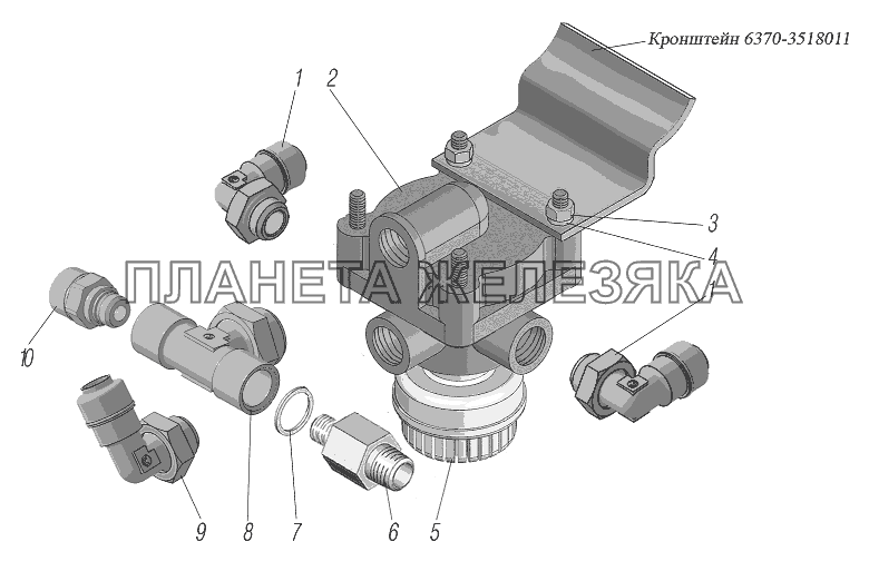Установка клапана ускорительного УРАЛ-63704