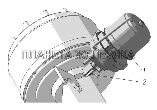 Установка тормозной камеры среднего и заднего моста УРАЛ-63704