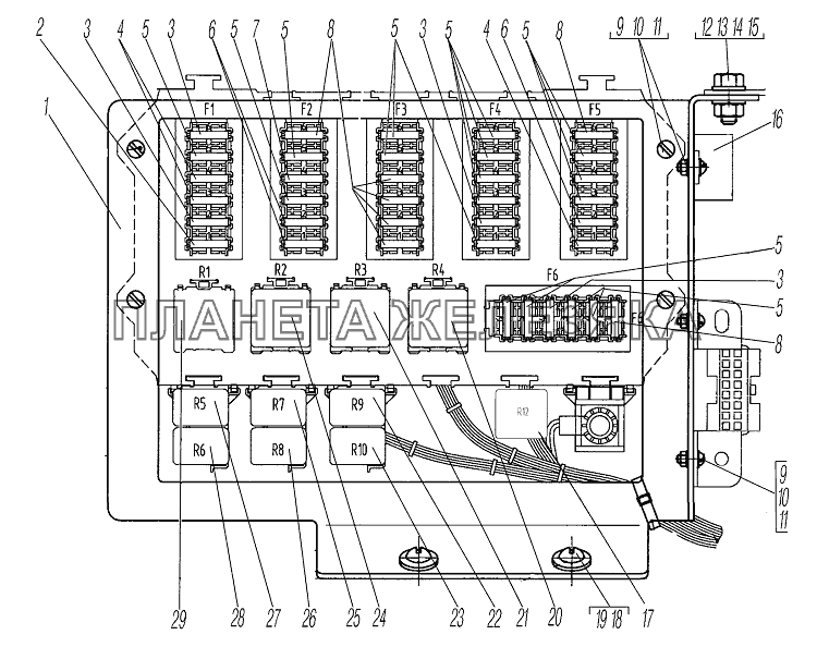 Коммутационный блок УРАЛ-6370-1121