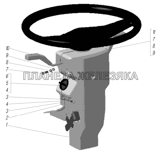 Установка замка зажигания УРАЛ-6370-1121