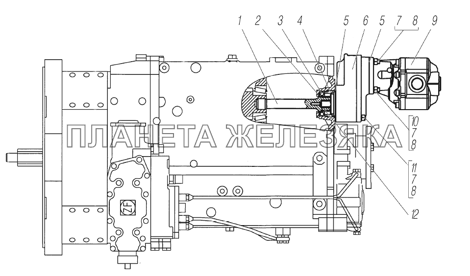 Установка коробки отбора мощности УРАЛ-6370-1121