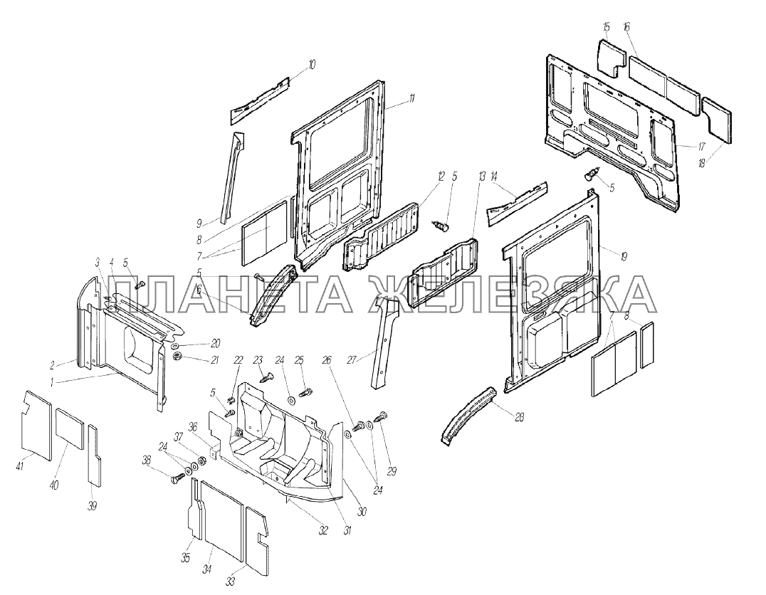 Обивка кабины УРАЛ-6370-1151