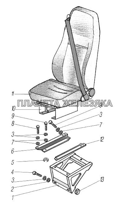 Сиденье пассажира УРАЛ-63704