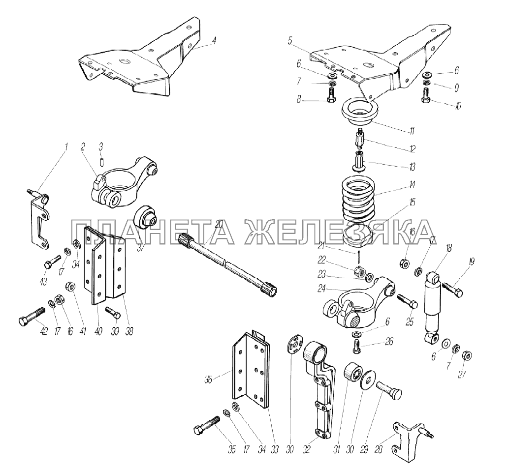 Опора кабины передняя УРАЛ-6370-1151