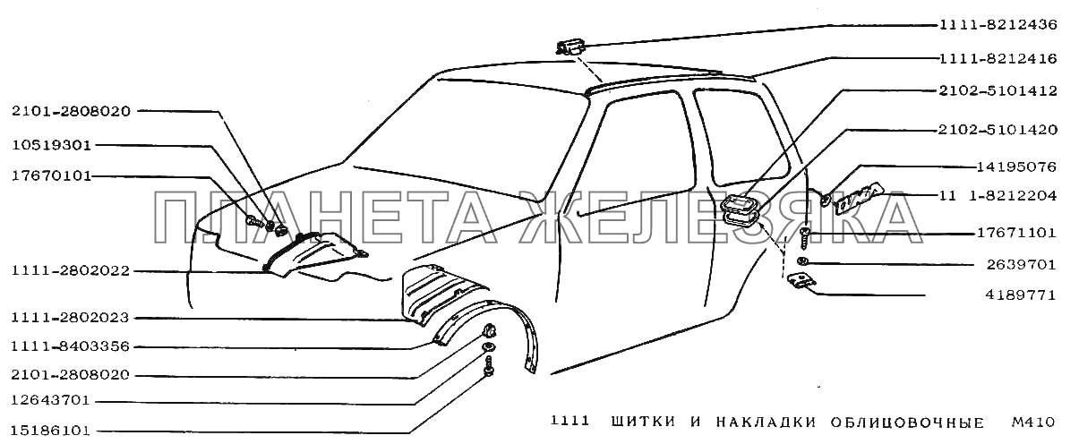 Щитки и накладки облицовочные ВАЗ-1111 
