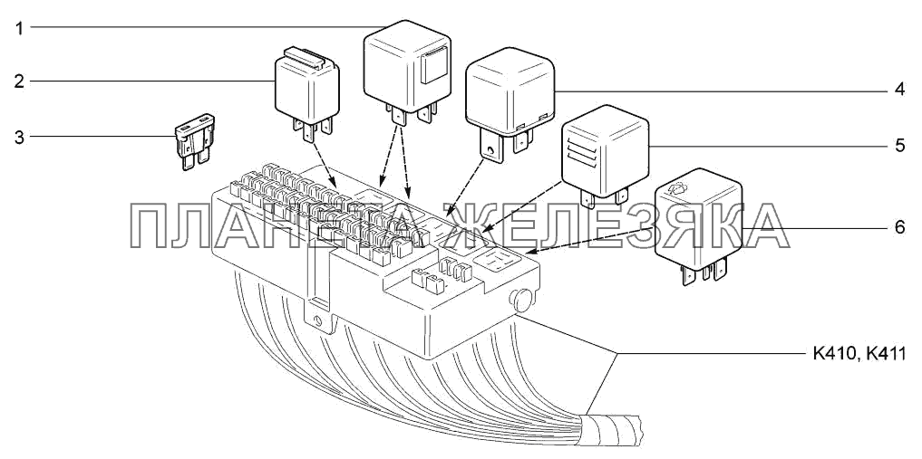 Реле монтажного блока LADA-1117, 1118, 1119