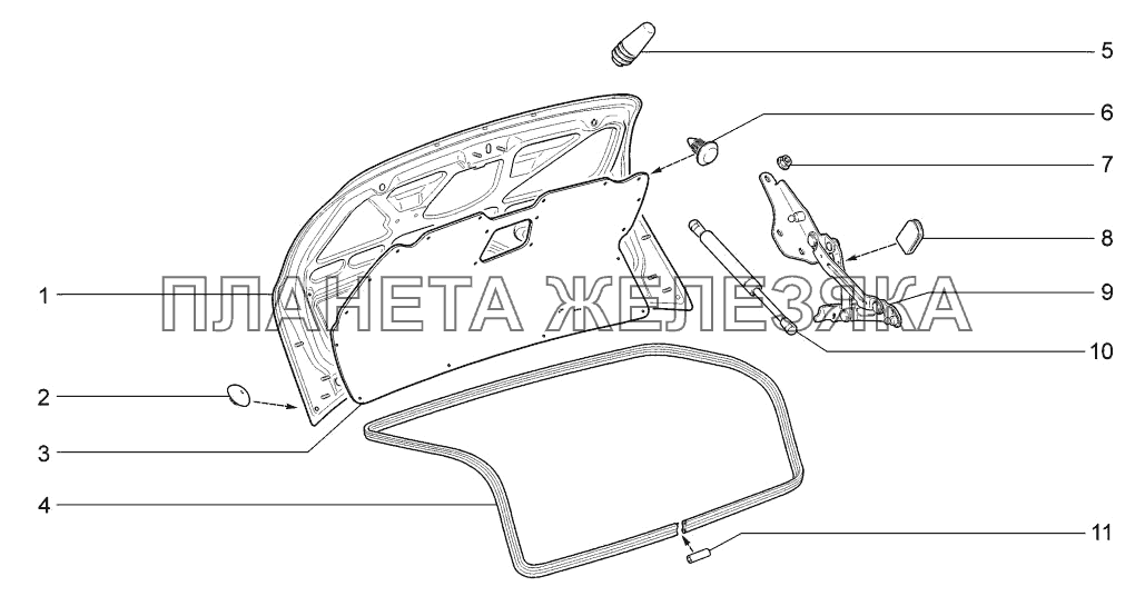 Крышка багажника LADA-1117, 1118, 1119
