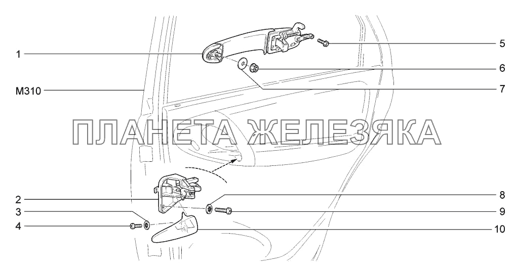 Ручки задних дверей LADA-1117, 1118, 1119