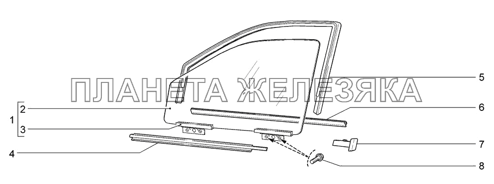 Окна передних дверей LADA-1117, 1118, 1119