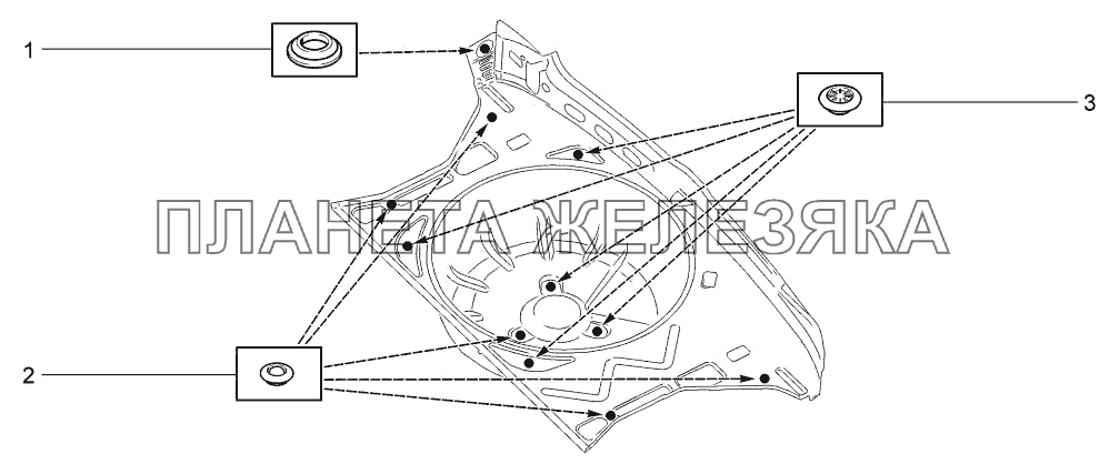 Схема установки заглушек LADA-1117, 1118, 1119