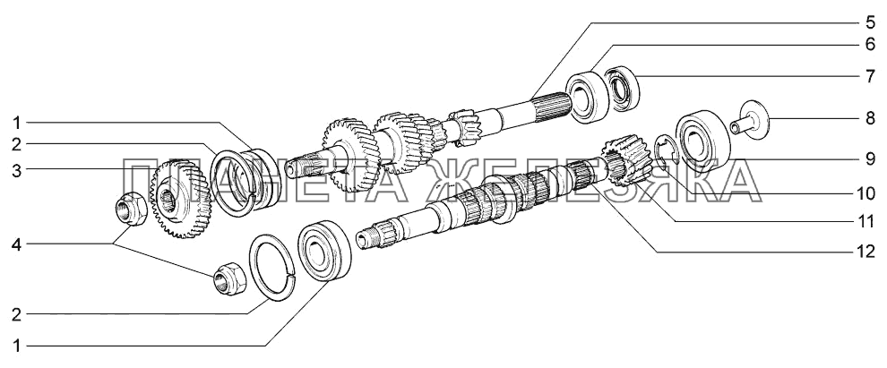 Валы коробки передач LADA-1117, 1118, 1119