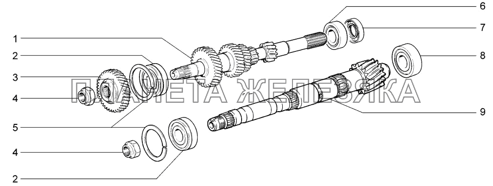 Валы коробки передач LADA-1117, 1118, 1119