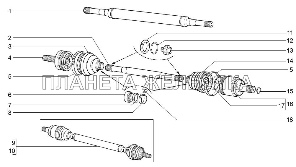 Привод передних колес LADA-1117, 1118, 1119