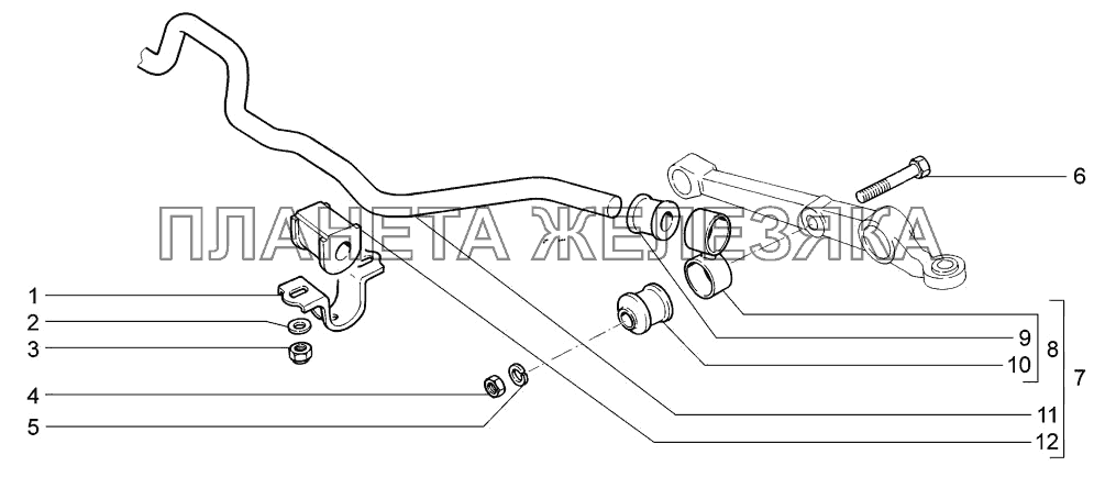 Стабилизатор поперечной устойчивости LADA-1117, 1118, 1119