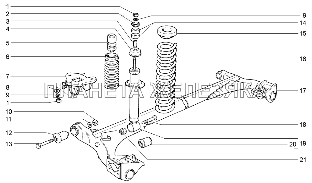 Подвеска задняя LADA-1117, 1118, 1119 Подвеска задняя LADA-1117, 1118, 1119