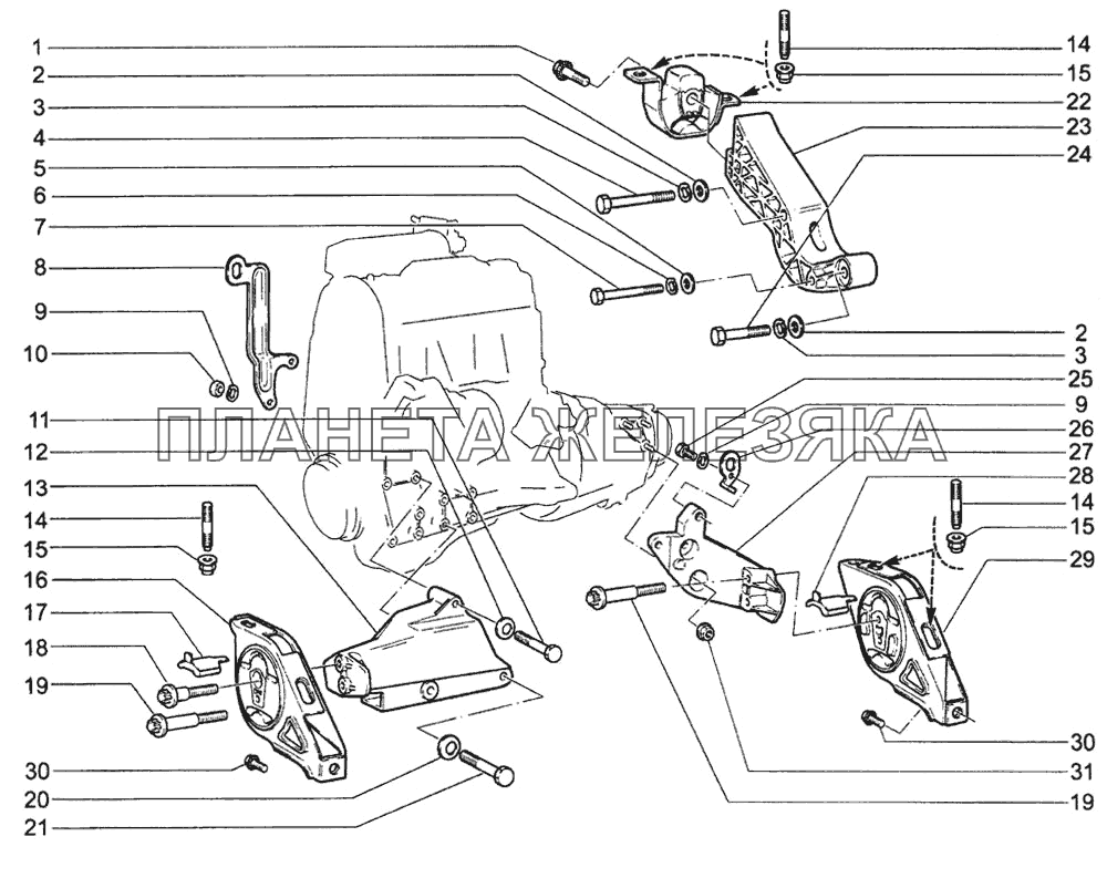 Подвеска двигателя ВАЗ-1118 