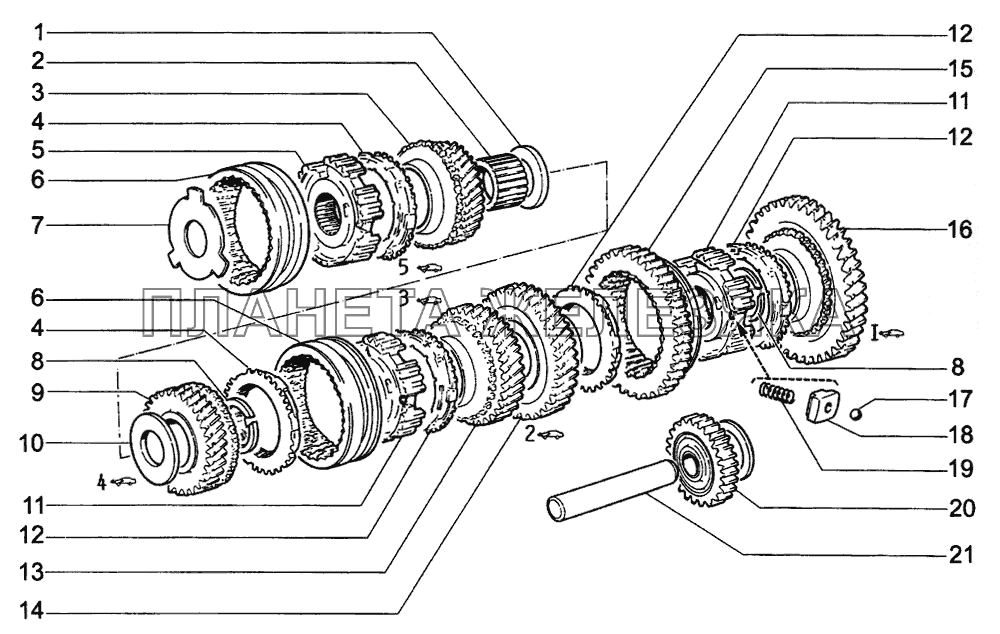 Шестерни коробки передач ВАЗ-1118 