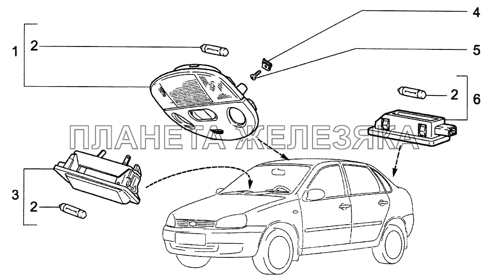 Освещение салона ВАЗ-1118 