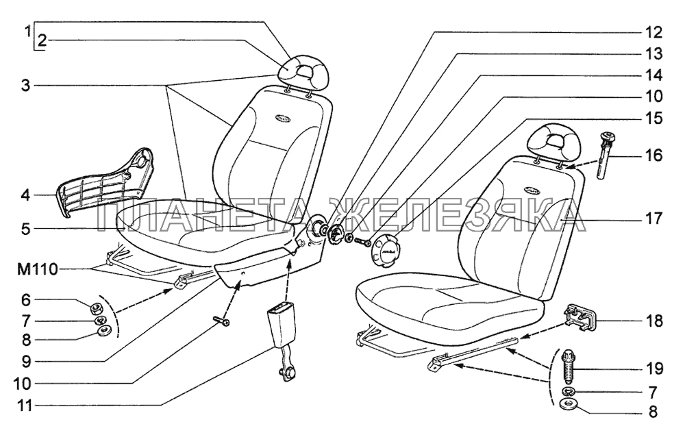 Сиденья передние ВАЗ-1118 